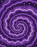 Purple Swirling Galaxy Star Patterned Rug