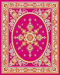 Ornate Fuchsia Floral Mandala Design Rug