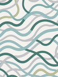 Wavy Blue Green Flowing Pattern Rug