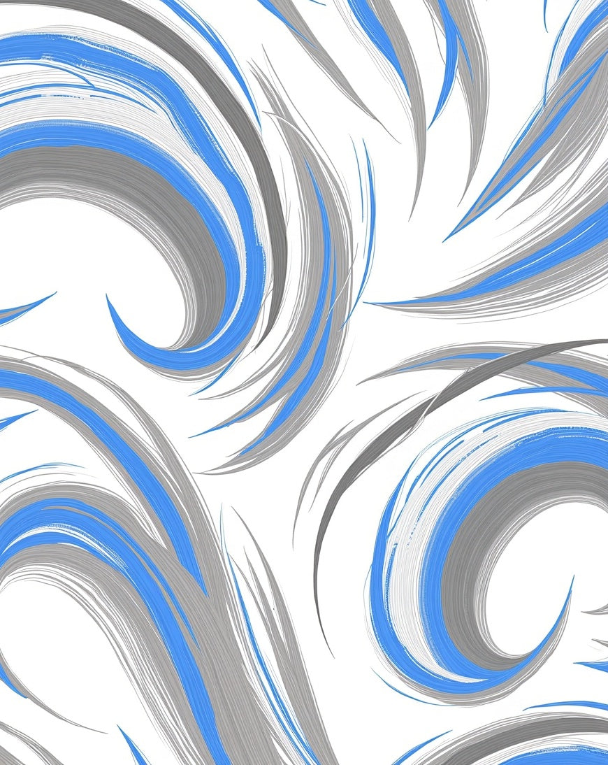 Blue and Gray Swoosh Abstract Rug