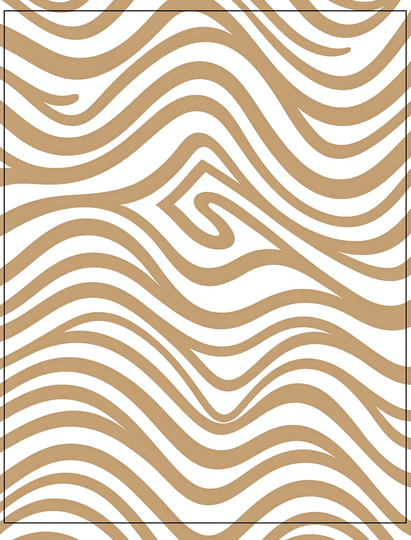 Stylized Wavy Abstract Pattern Rug
