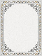 Elegant Light Beige Floral Scroll Border Rug