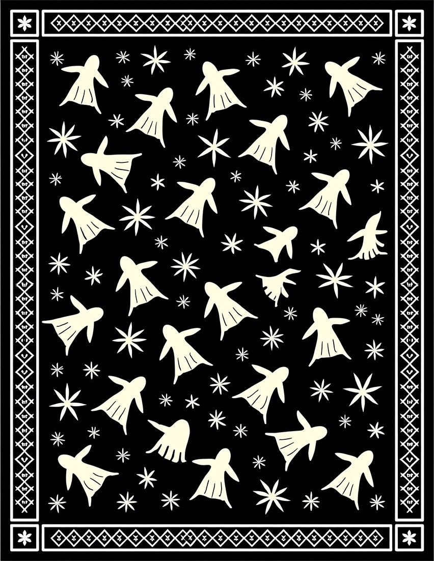 Whimsical Figure Starburst Pattern Rug