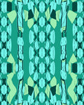 Teal Jade Abstract Vertical Geometric Rug