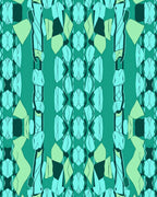Teal Jade Abstract Vertical Geometric Rug