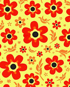 Retro Red Floral Pattern Rug