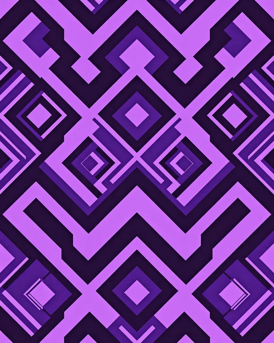Purple Geometric Diamond Pattern Rug