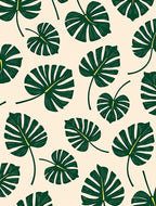 Tropical Green Leaf Pattern Rug