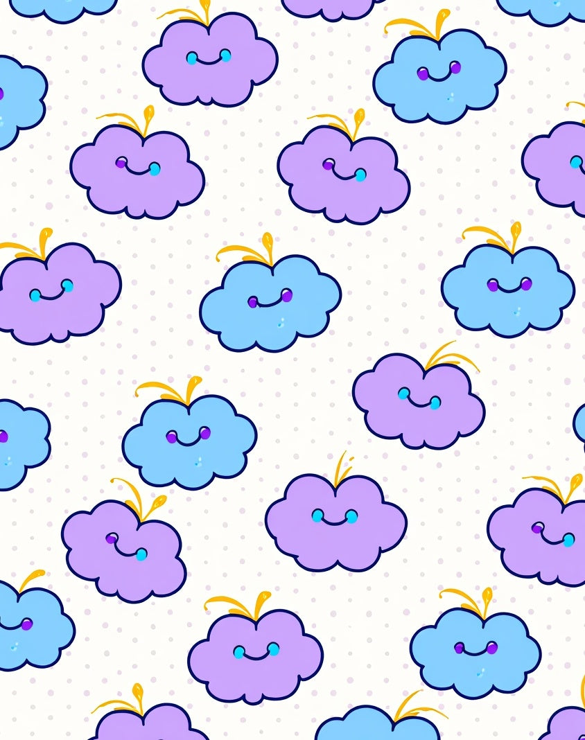 Cute Cloud Duo Pattern Design Rug