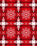 Red White Snowflake Plaid Pattern Rug