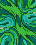 Abstract Green Swirls Pattern Rug