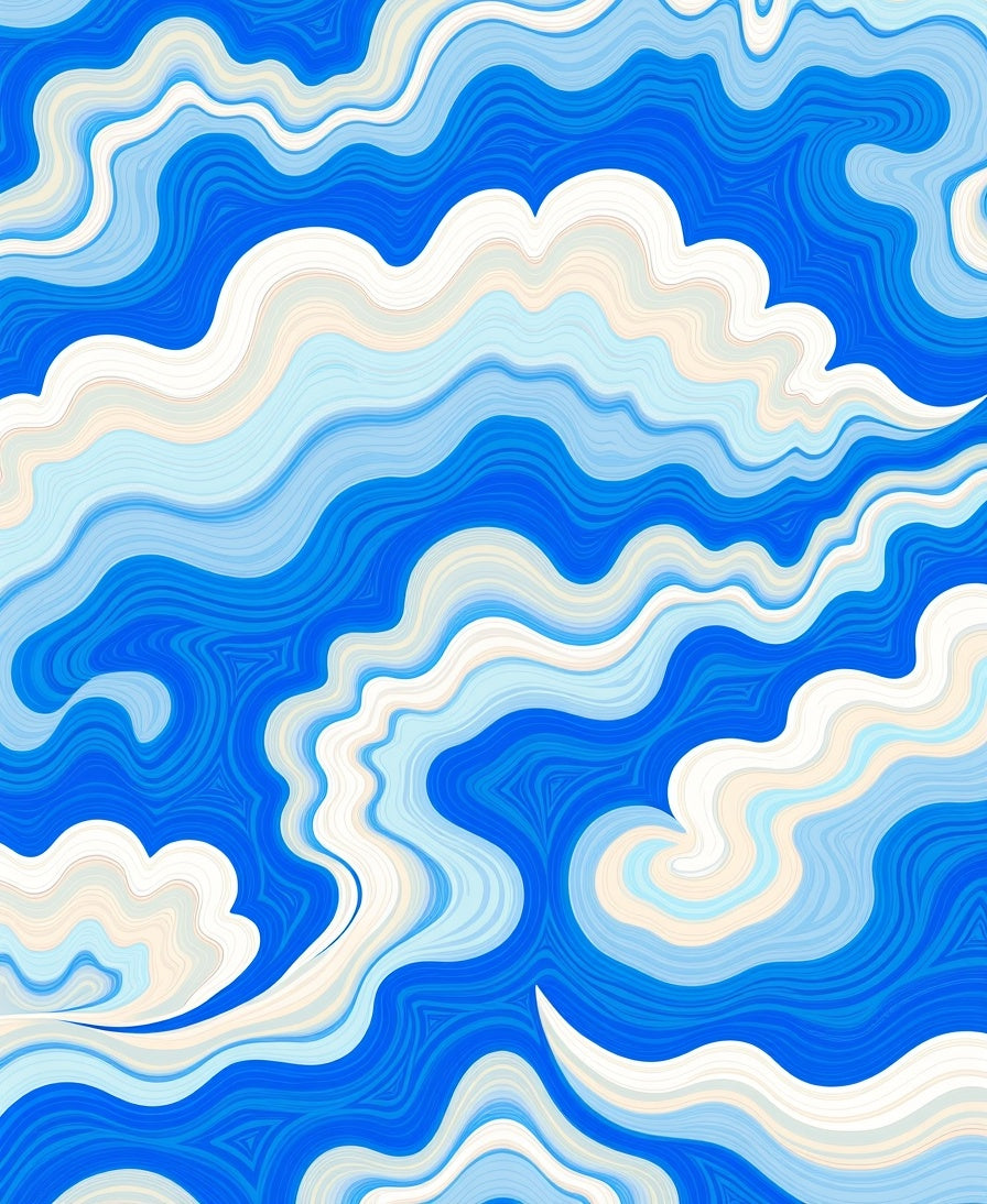 Ocean Wave Abstract Swirls Rug