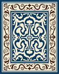 Bold Floral Scroll Pattern Rug