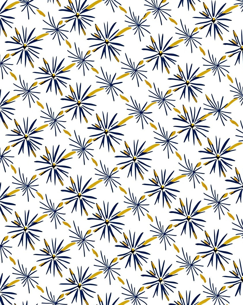 Navy Gold Starburst Scatter Rug