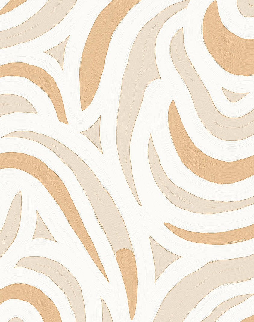 Abstract Swirls Organic Earth Tones Rug