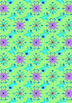 Floral Starburst Patterned Artwork Rug