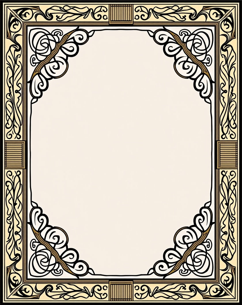 Elegant Black Gold Floral Pattern Rug