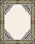 Elegant Black Gold Floral Pattern Rug