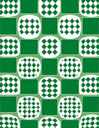 Graphic Diamond Square Mosaic Design Rug