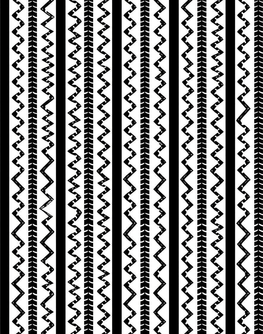 Bold Vertical Stripe Zigzag Pattern Rug