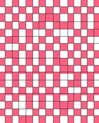 Pink And White Checkered Grid Pattern Rug