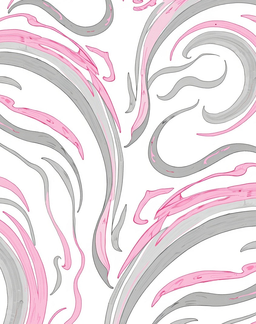 Blush Gray Swirl Abstract Design Rug