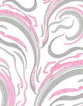 Blush Gray Swirl Abstract Design Rug
