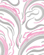 Blush Gray Swirl Abstract Design Rug