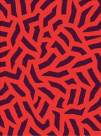 Modern Red Broken Line Pattern Rug