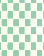 Mint Cream Checked Grid Rug