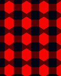 Bold Red Black Geometric Pattern Rug