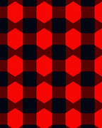 Bold Red Black Geometric Pattern Rug