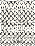 Black White Hexagonal Line Art Rug