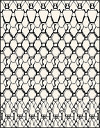 Black White Hexagonal Line Art Rug