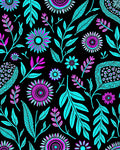 Vibrant Floral Leaf Pattern Design Rug