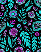 Vibrant Floral Leaf Pattern Design Rug