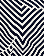 Modern Black White Geometric Stripes Rug