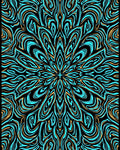 Ornate Blue Gold Swirl Pattern Rug