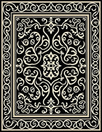 Black Ivory Ornamental Scroll Rug