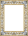Ornate Floral Vine Border Design Rug