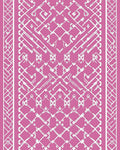 Pink White Symmetric Geometric Lattice Rug