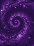 Purple Swirl Nebula Star Pattern Rug
