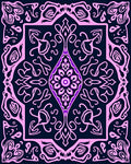 Intricate Floral Pink Violet Outline Rug