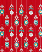 Ornate Red Green White Ornament Pattern Rug