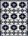 NavyFloral Scrollwork Pattern Rug
