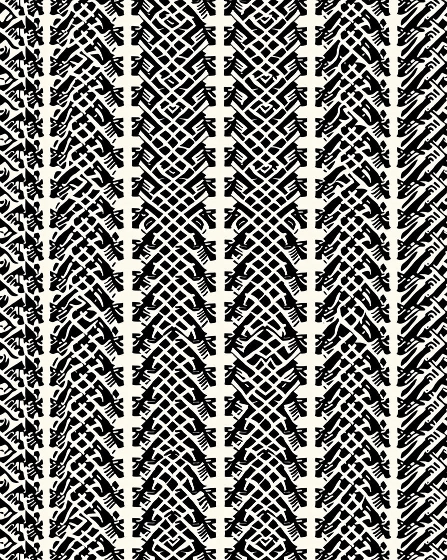 Bold Black White Geometric Stripe Rug