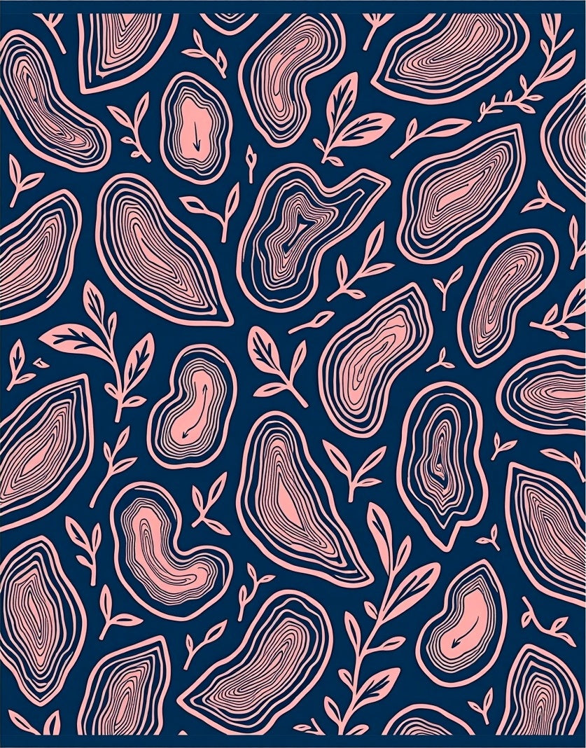 Abstract Organic Wood Grain Lines Rug