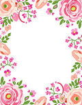 Sweet Pink Floral Border Design Rug