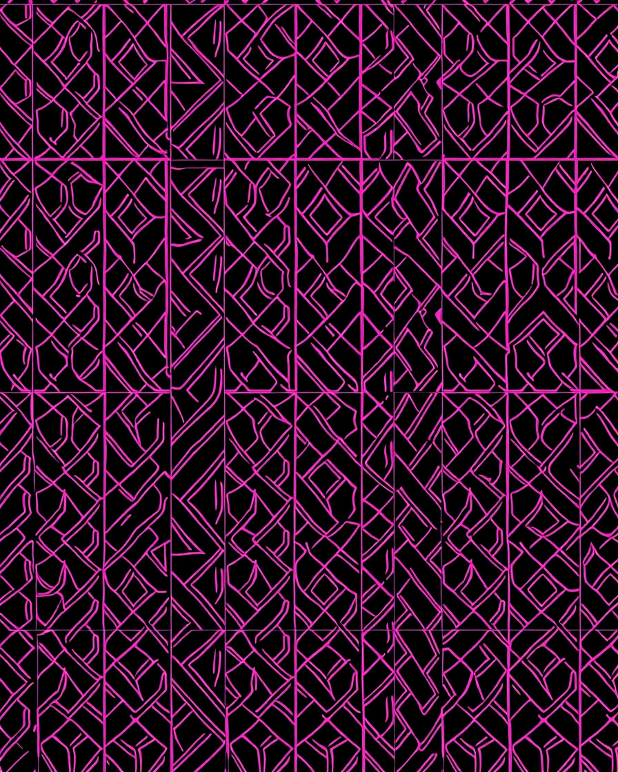 Vibrant Pink Linear Geometric Pattern Rug