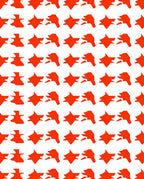 Bold Orange Geometric Star Pattern Rug
